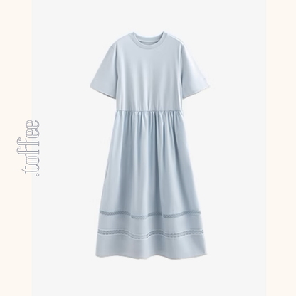 【2color】メッシュレースAラインミモレ丈ワンピース《Z00924》