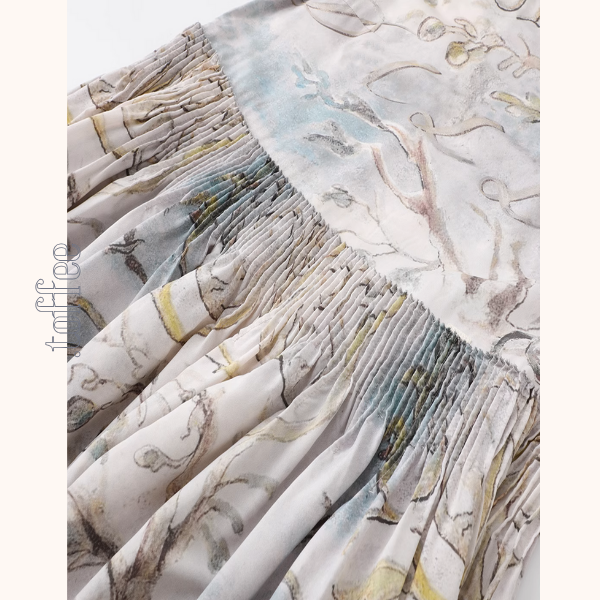 淡彩タッチミディワンピース《Z01037》