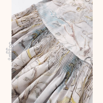 淡彩タッチミディワンピース《Z01037》