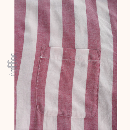 【2color】ストライプ柄フリル装飾シャツ《Z00894》