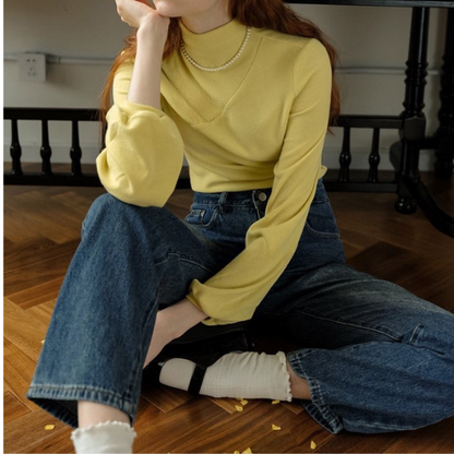 【３color】シンプルハイネックトップス w-090