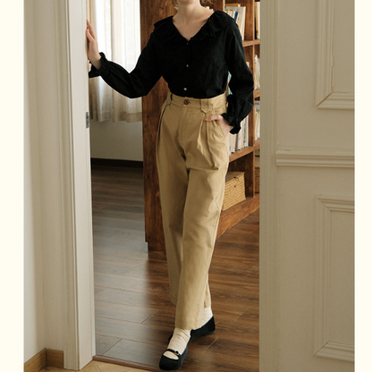 【2color】フリルカラーブラウス X-321