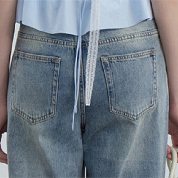 プリーツヘムデニムフレアパンツ　Z00446