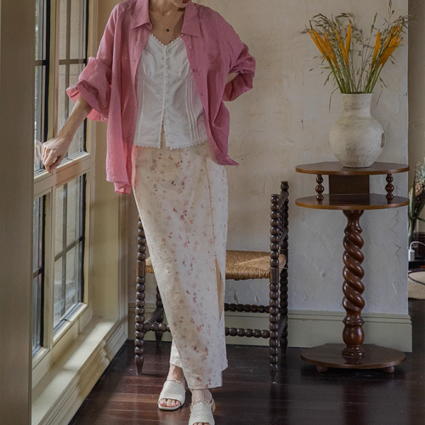 【4color】ランタンスリーブオーバーサイズシアーシャツ《Z00863》