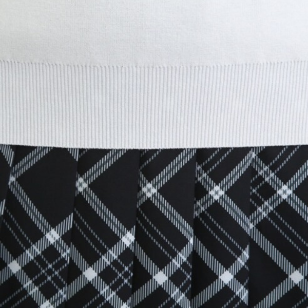 【２color】レトロチェックプリーツAラインスカート w-010