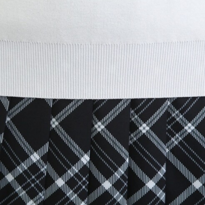 【２color】レトロチェックプリーツAラインスカート w-010