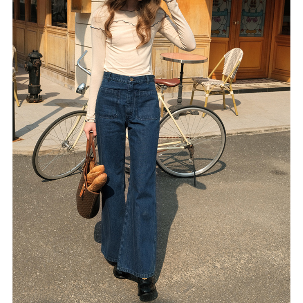 パッチポケットフレアデニム X-323