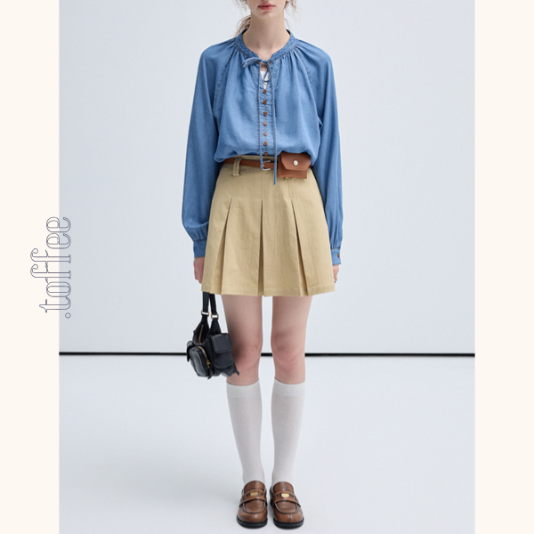 フロントリボンデニムシャツ　Z00458　