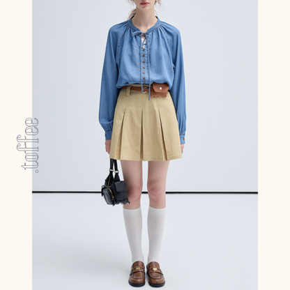 フロントリボンデニムシャツ　Z00458　