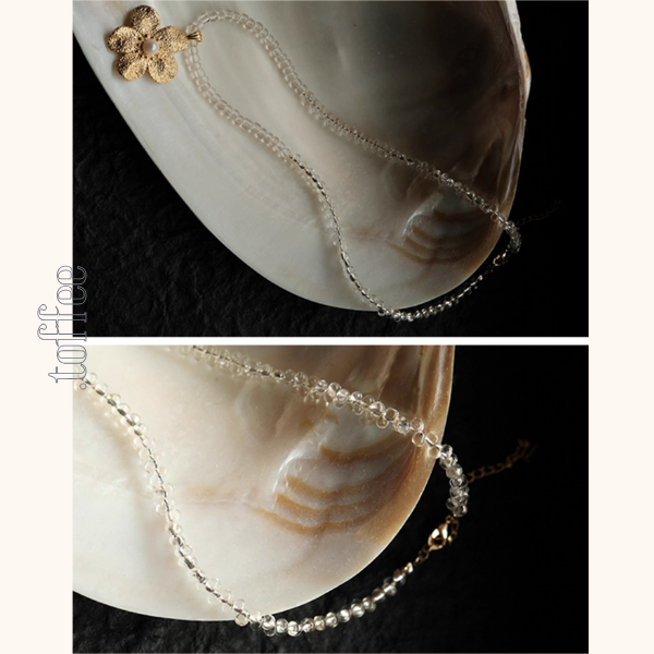 フラワーモチーフクリスタルチェーンネックレス《Z00876》