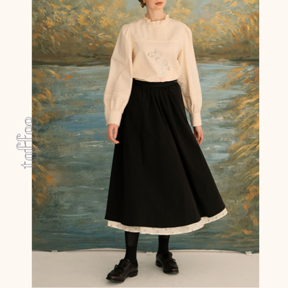 レイヤード花柄フレアスカート 　《Z00705》