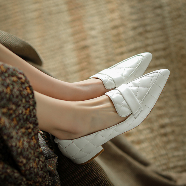 【２color】キルティングブリティッシュスタイルレザーシューズ　AU-122