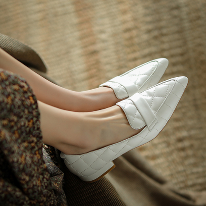 【２color】キルティングブリティッシュスタイルレザーシューズ　AU-122