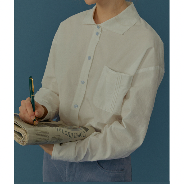 【2color】 コットン100%コントラストボタンシャツ Z00070