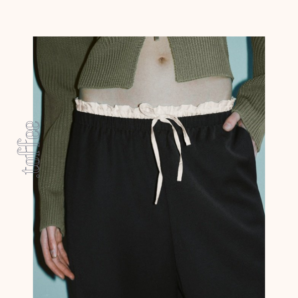 【5color】レースウエストワイドパンツ　Z00410