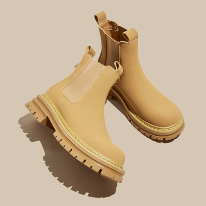 【3color】ラウンドトゥ厚底チェルシーブーツ X-521
