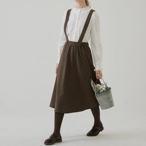 チェックサスペンダースカート Z00151