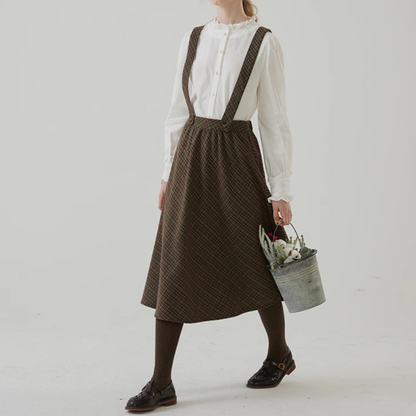 チェックサスペンダースカート Z00151