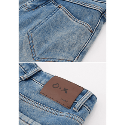 【2color】ハイウエストカジュアルストレートジーンズ X-482