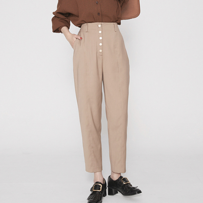 マルチプルフロントボタンハイウエストパンツ　AU-189