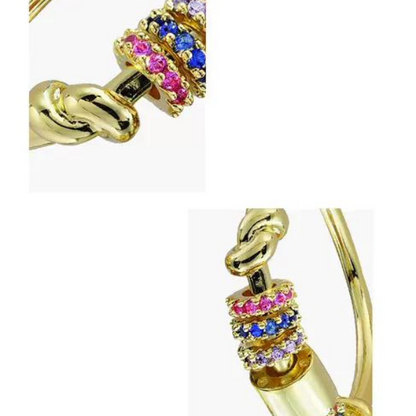 マルチカラーラインストーンエレガントリング　AU-076