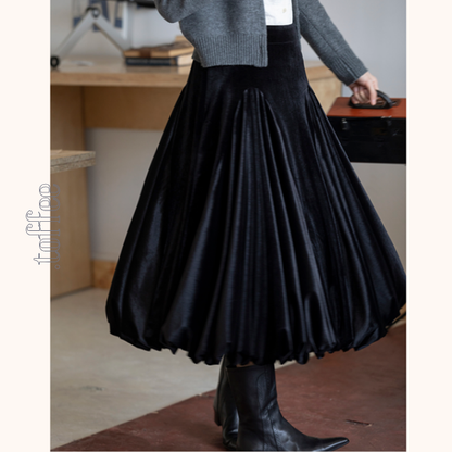 ミモレ丈プリーツアンブレラスカート　《Z00646》