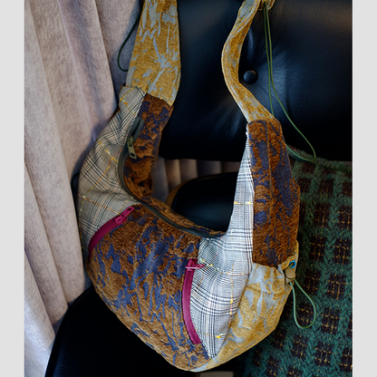 サイドチェックマルチカラーショルダーバッグ　Z00489