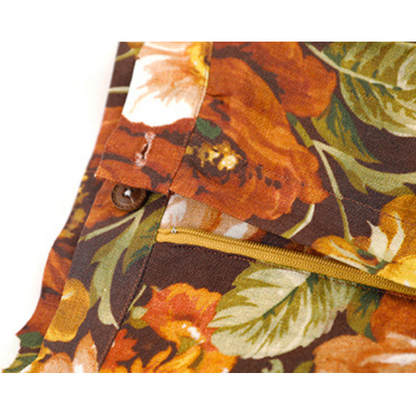 油絵風フローラルAラインスカート Z00008