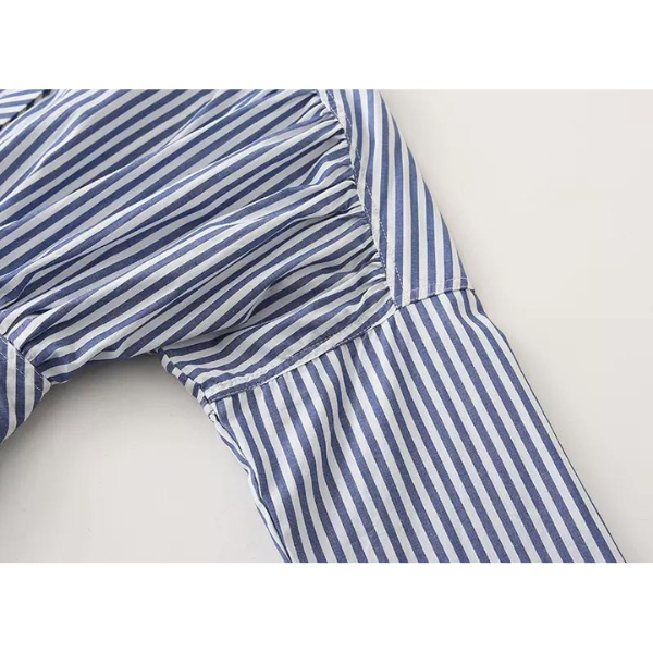 バンドカラーストライプシャツ X-052