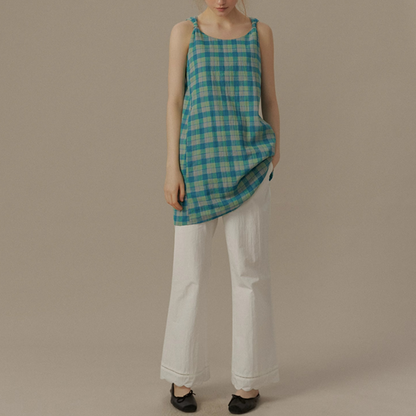 フリルウエスト＆レースヘムホワイトパンツ《Z00823》