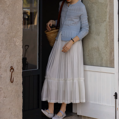 【2color】プリーツティアードフレアスカート《Z00864》