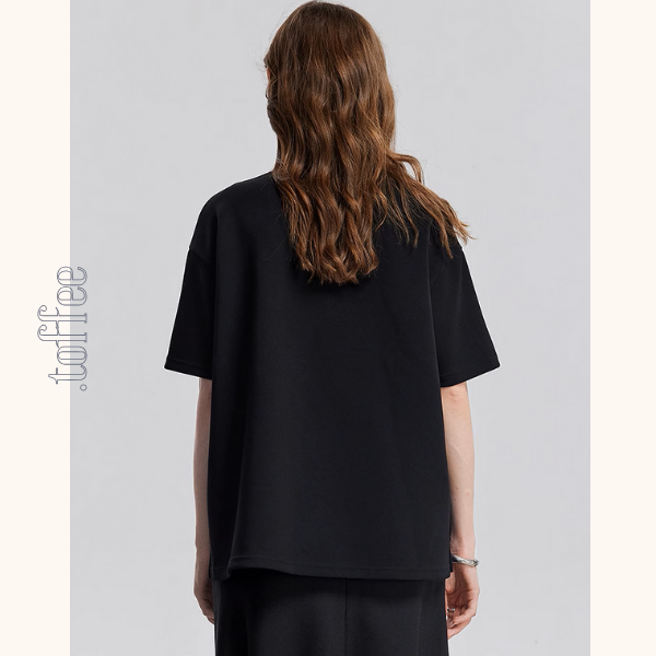 【2color】ビッグリボンクルーネック半袖Tシャツ《Z00933》