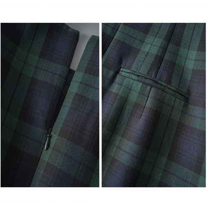 タータンチェックノースリーブミニワンピース　Z00463