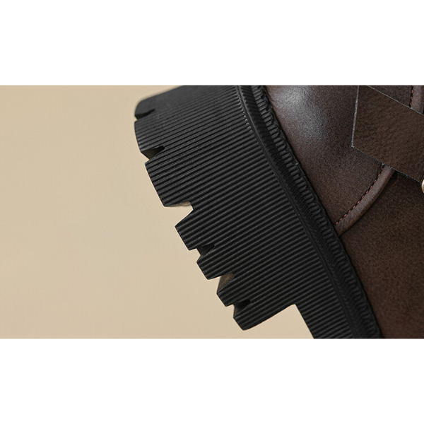 【2color】ラウンドトゥサイドジッパーロングブーツ X-468