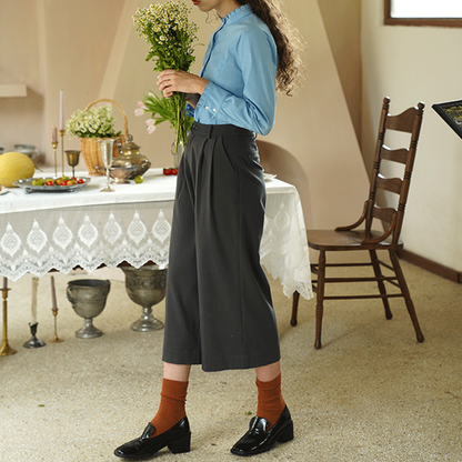 【2color】ワイドクロップドパンツ    Z00491