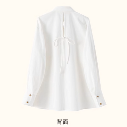 【3color】POLOカラーオーバーサイズ純綿シャツ《Z00883》