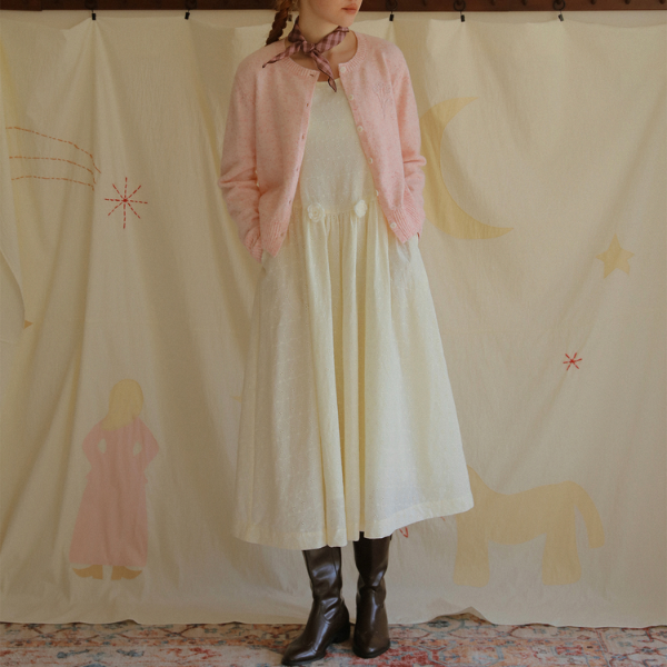 立体フラワー装飾ノースリーブワンピース《Z00828》