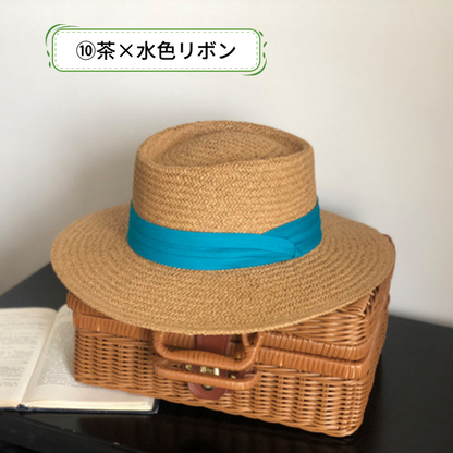 【１２color】クラシカルフレンチストローハット　　su0016