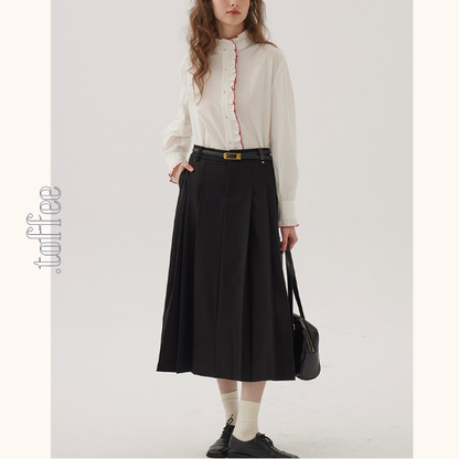 コントラストラッフルディテールブラウス《Z00845》