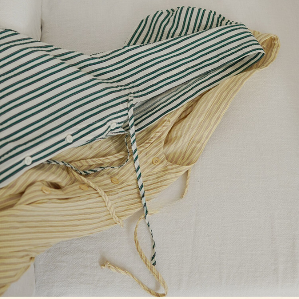 【2color】フード付きオーバーサイズストライプシャツ Z00130