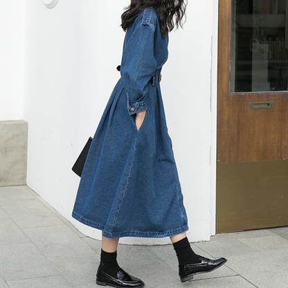 イレギュラーフラップデニムワンピース w-038