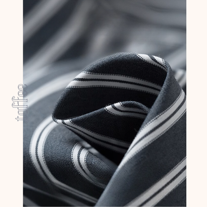 デニムカラー切り替えストライプシャツ《Z00928》