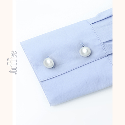 ビッグリボンブルーシャツ　Z00457