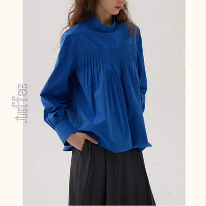 【2color】ボタン装飾プリーツブラウス《Z00846》