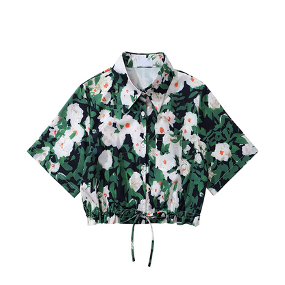 フローラルクロップドシャツ《Z00912》