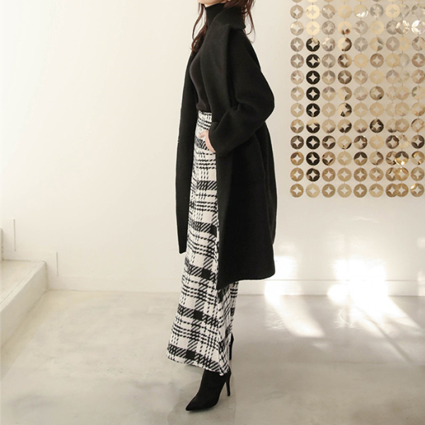 ワイドレッグチェックパンツ X-467