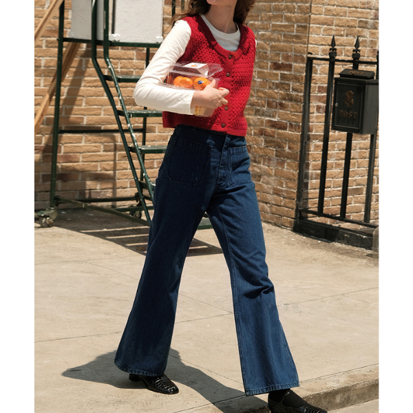 パッチポケットフレアデニム X-323