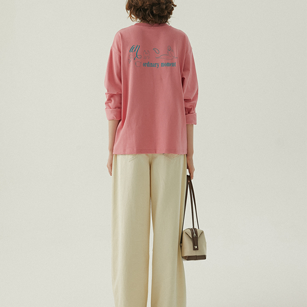 クルーネックプリントロングTシャツ　Z00441