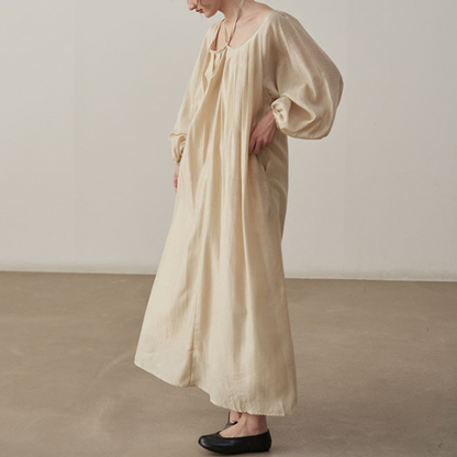 【2color】ホルターネックタックワンピース X-071