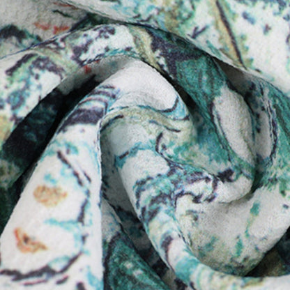 レースと油絵風プリント入りロングスカート Z00258